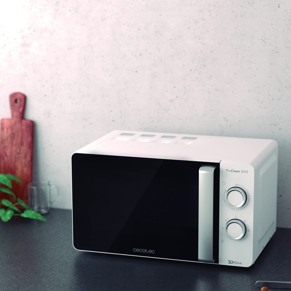 Cecotec ProClean 3010 Microwave, 700 W, 20 L Capacity, Ready2Clean Coating, 3DWave Technology, Defrost Mode, 6 Power Levels, Timer 30 mins