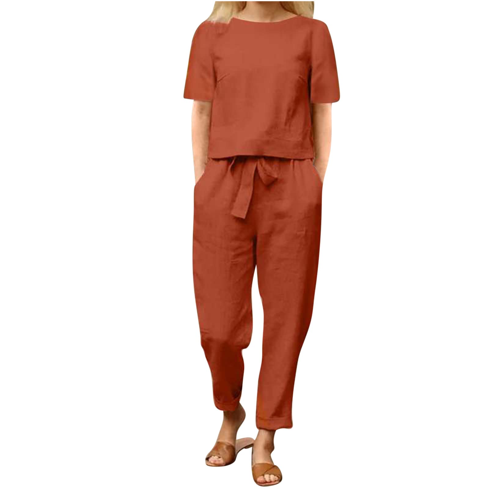 2023 Two Piece Set Women Casual Long Sleeve T-Shirt and Pants Drawstring Autumn Spring Sports Jogging Suit Plus Size Loose Set Fashion Comfortable Solid Color Home Pajama Tracksuit