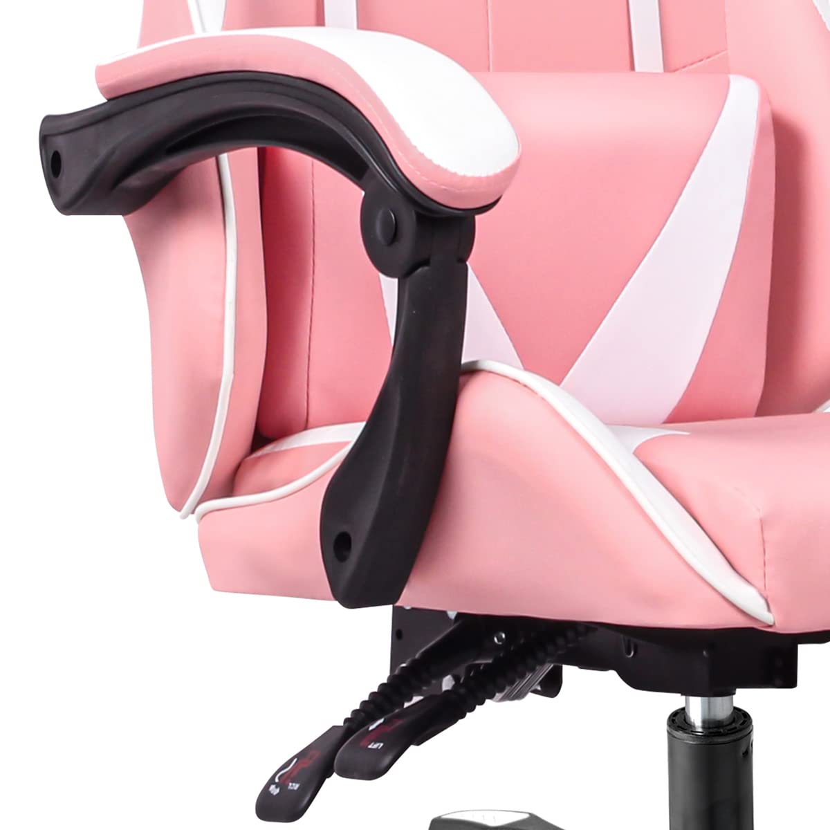 Ergonomic Reclining Gaming Chair with Lumbar and Cervical Cushion | Adjustable Height, Padded Armrests, 360° Wheels | Ideal for Office, Desk, Telework, Study, Gaming, Computer