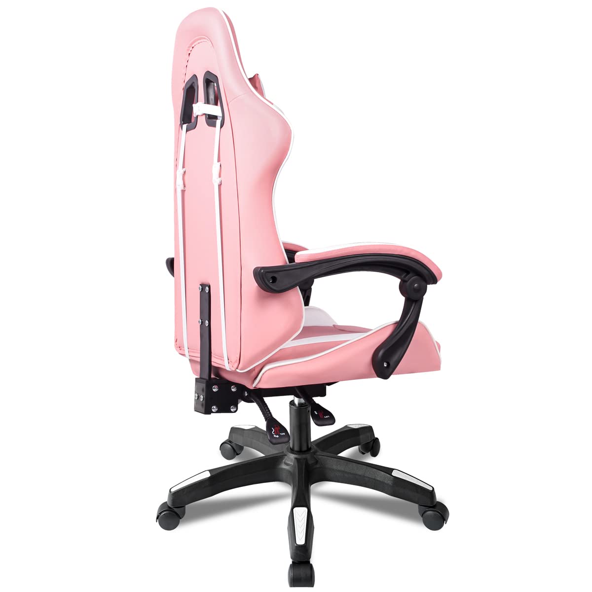 Ergonomic Reclining Gaming Chair with Lumbar and Cervical Cushion | Adjustable Height, Padded Armrests, 360° Wheels | Ideal for Office, Desk, Telework, Study, Gaming, Computer