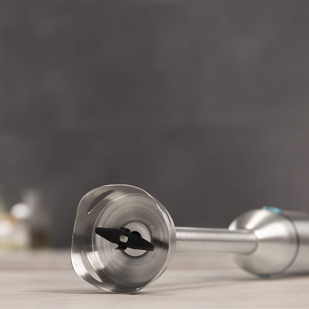 Cecotec Power TitanBlack 1500 XL PerfectCream&Crush Hand Blender, 1500 W, CrossBlades Technology with 4-Blade Blades, XL Foot, Includes Chopper, Whisk Sticks and Masher