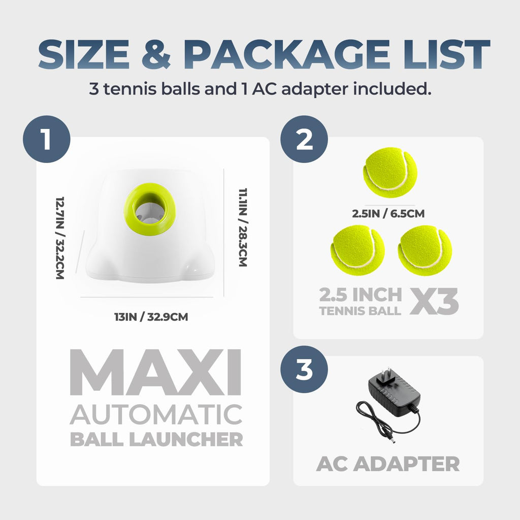 ALL FOR PAWS Automatic Ball Launcher for Dogs - Interactive Ball Throwing Machine with 3 2" Tennis Balls Included, for Small and Medium Dogs, Interactive Dog Toy