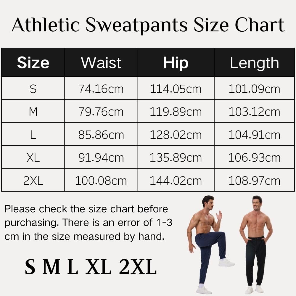 3 Pack Mens Sweatpants with Zipper Pockets, Gym Workout Pants, Jogging Running Jogging Sweatpants