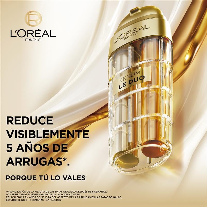 L'Oréal Paris Age Perfect Anti-Wrinkle, Rejuvenating & Moisturizing Serum Le Duo For All Skin Types, With Collagen Peptides with Vitamins B3 & C*. Inspired by Korean Cosmetics, 30 ml