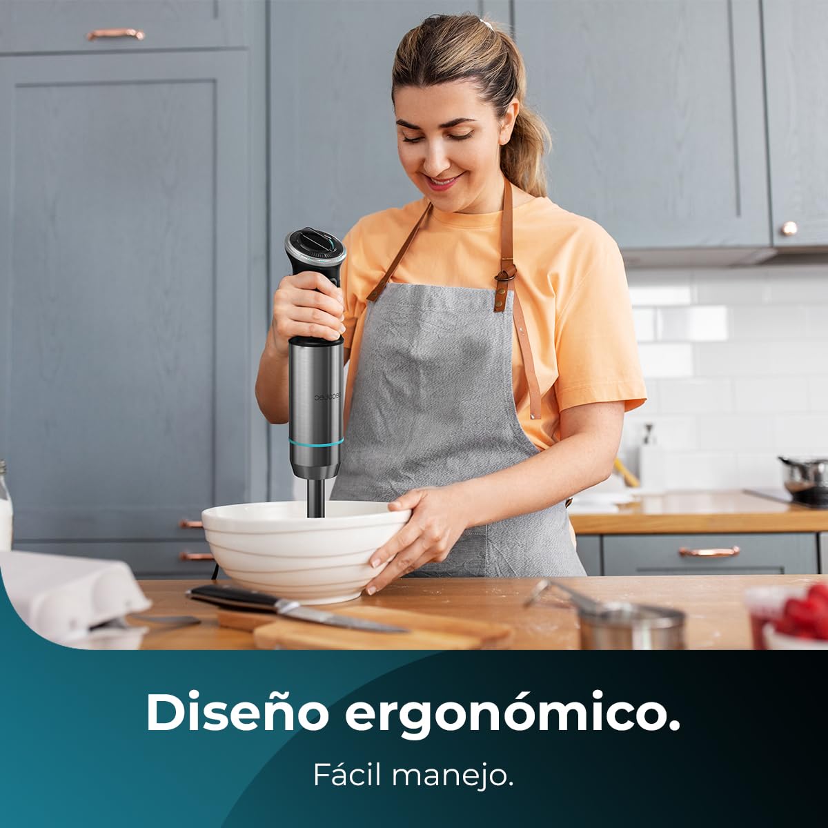 Cecotec Power TitanBlack 1500 XL PerfectCream&Crush Hand Blender, 1500 W, CrossBlades Technology with 4-Blade Blades, XL Foot, Includes Chopper, Whisk Sticks and Masher