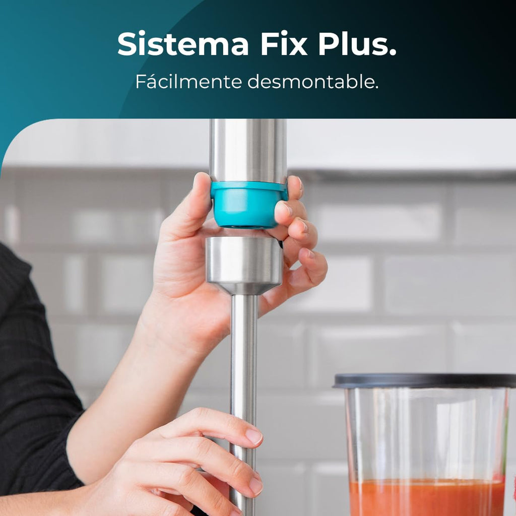 Cecotec Power TitanBlack 1500 XL PerfectCream&Crush Hand Blender, 1500 W, CrossBlades Technology with 4-Blade Blades, XL Foot, Includes Chopper, Whisk Sticks and Masher