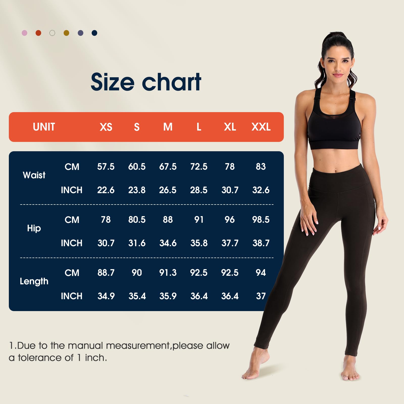 Women's Leggings, High Waist, Sports Leggings, Women's Fitness Pants, Sports Leggings for Running Training, Stretching Yoga and Pilates P107