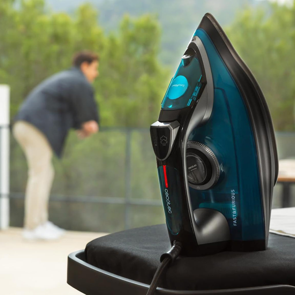 Cecotec Clothes Iron Vapor Fast-Furious 5010 Vital, Turbo Slide Aluminium Sole, Continuous Steam 55 g/min, Steam Stroke 200 g/min, Temperature Regulator, Anti-Drip, 2600 W