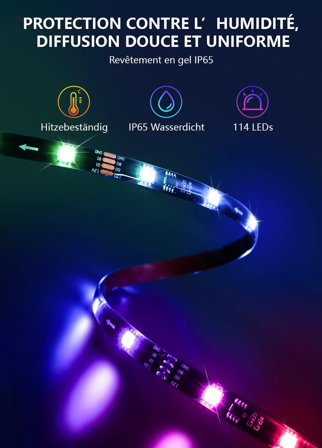 LED Strips 20 Metres RGB 5050, LED Lights with App and Controller, Sync with Music, Ideal for LED Lights, Room Lights, Party Decoration and Christmas (10 m x 2)