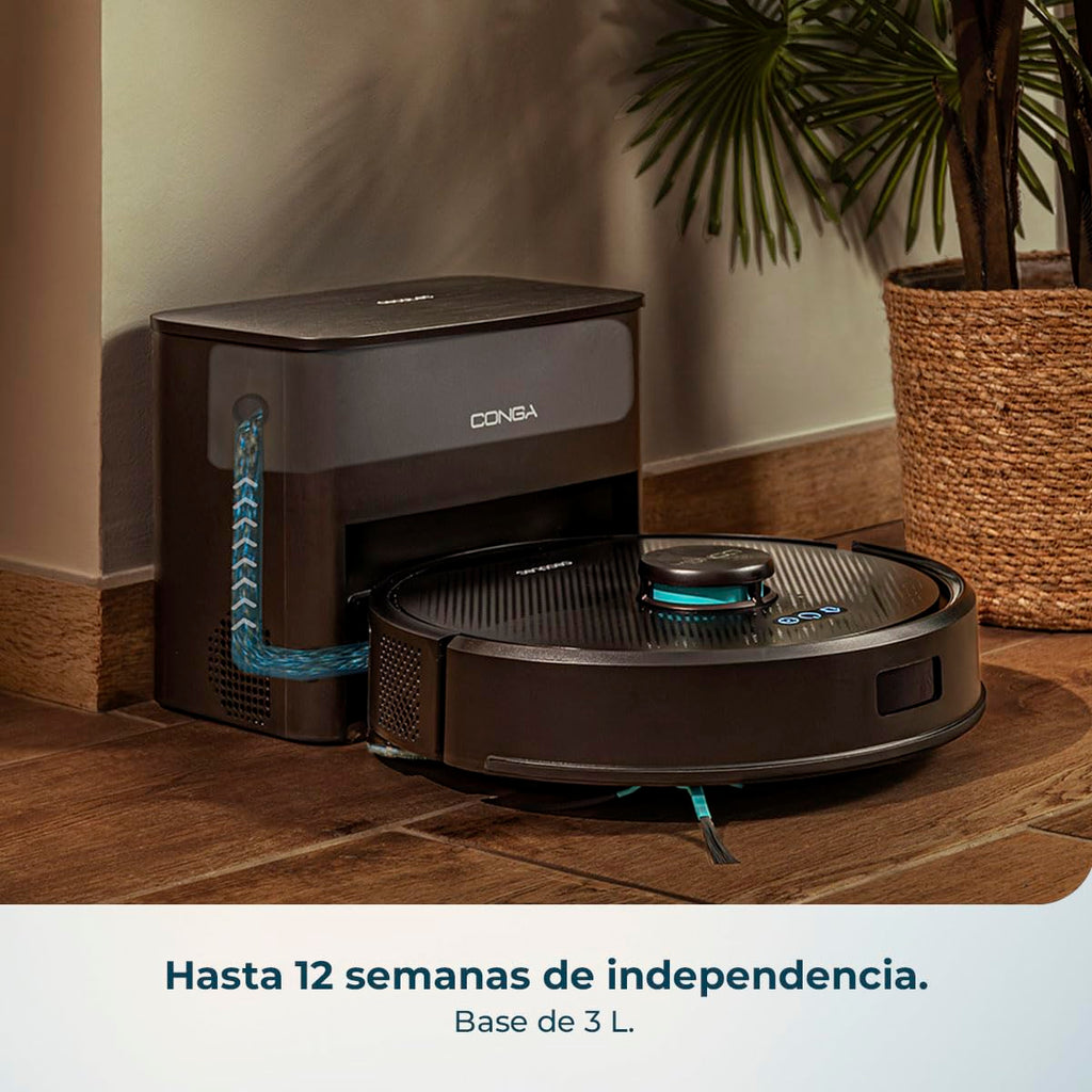 Cecotec Conga M50 Robot Vacuum Cleaner and Floor Scrubber, Laser Navigation, 5000Pa Suction Pressure, 3200 mAh Battery, Multifunction Brush for All Surfaces, Coverage up to 160 m²