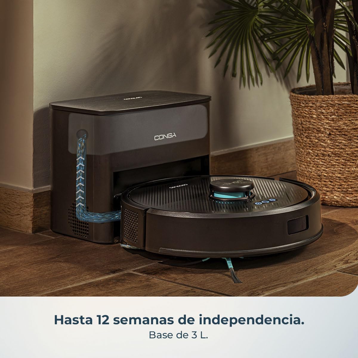 Cecotec Conga M50 Robot Vacuum Cleaner and Floor Scrubber, Laser Navigation, 5000Pa Suction Pressure, 3200 mAh Battery, Multifunction Brush for All Surfaces, Coverage up to 160 m²