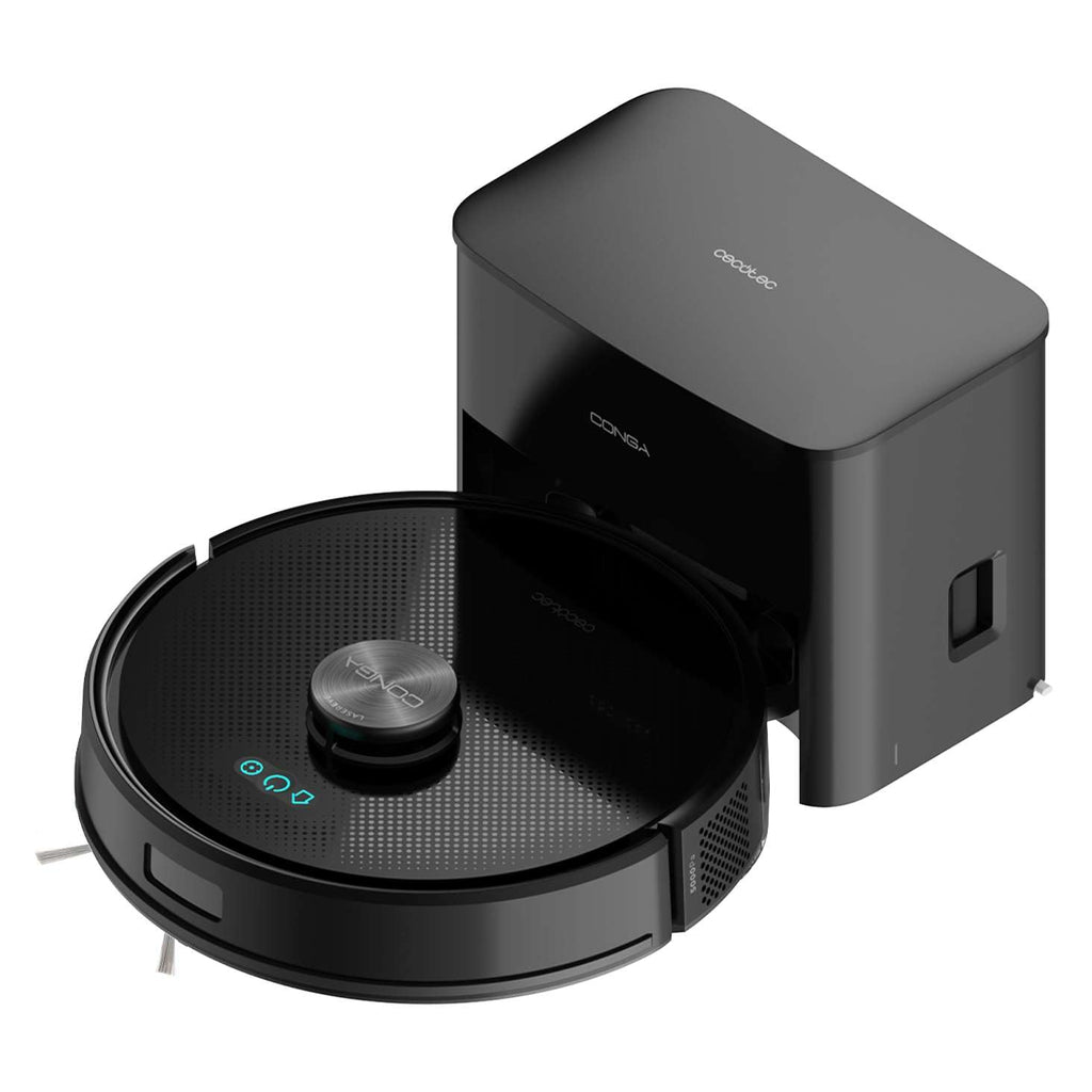 Cecotec Conga M50 Robot Vacuum Cleaner and Floor Scrubber, Laser Navigation, 5000Pa Suction Pressure, 3200 mAh Battery, Multifunction Brush for All Surfaces, Coverage up to 160 m²