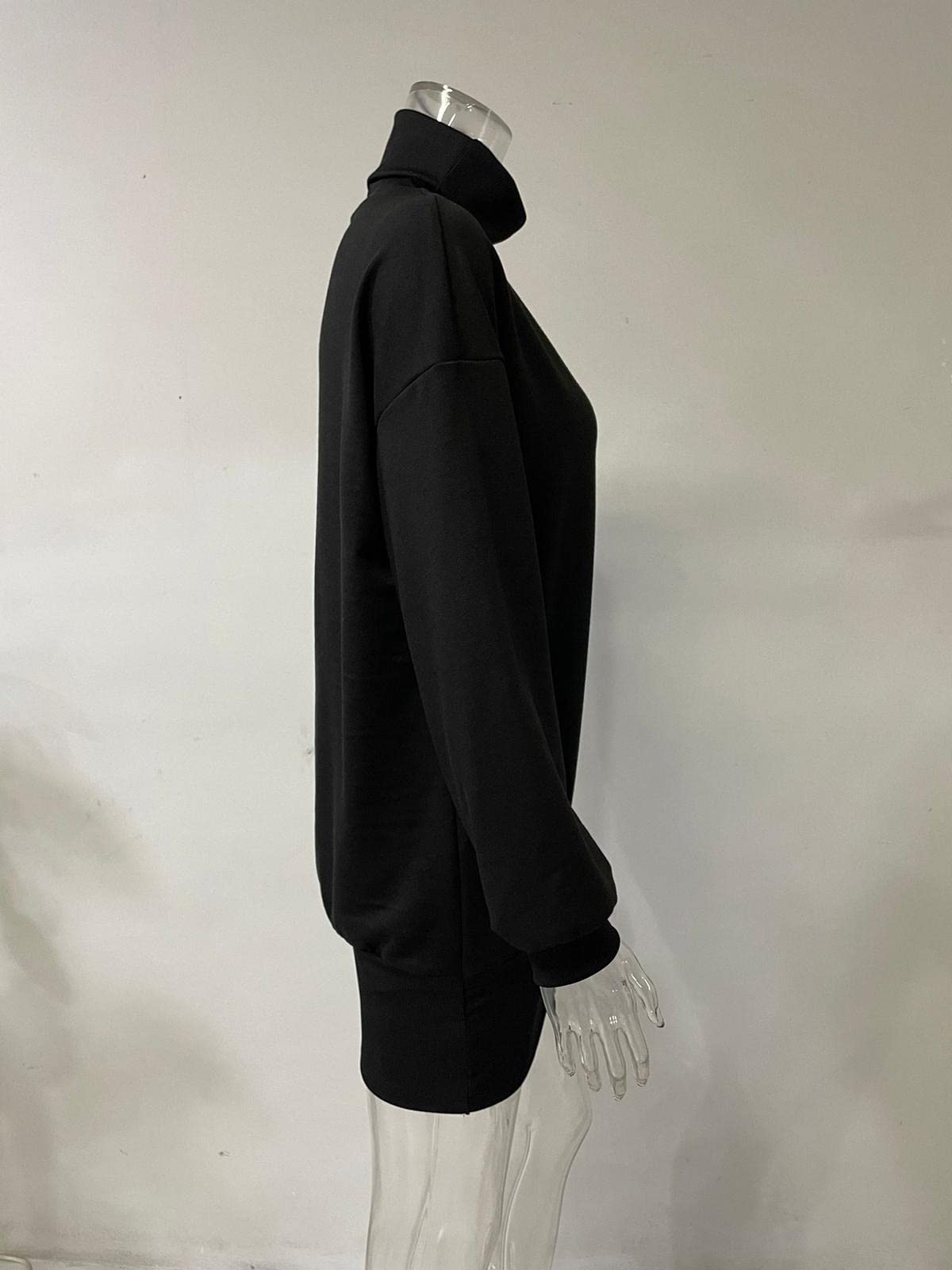 Knitted Dress for Women Elegant Sweater Dress High Neck Pullover Long Sleeve A-Line for Autumn Winter Dress