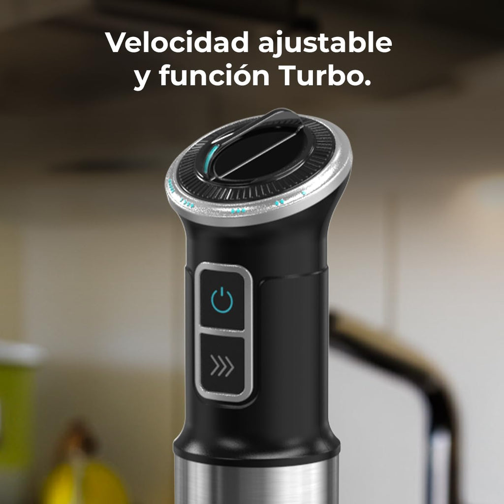 Cecotec Power TitanBlack 1500 XL PerfectCream&Crush Hand Blender, 1500 W, CrossBlades Technology with 4-Blade Blades, XL Foot, Includes Chopper, Whisk Sticks and Masher