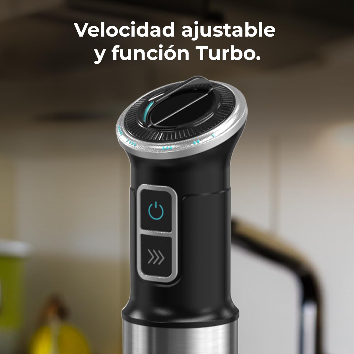 Cecotec Power TitanBlack 1500 XL PerfectCream&Crush Hand Blender, 1500 W, CrossBlades Technology with 4-Blade Blades, XL Foot, Includes Chopper, Whisk Sticks and Masher