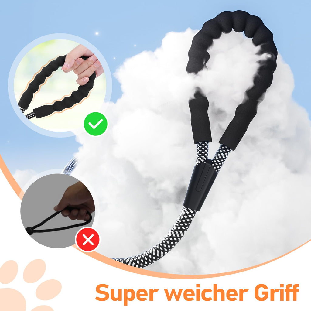 X XBEN Dog Training Lead, 1.5 m, 3 m, 5 m, 6 m, 10 m, 15 m, 20 m, 25 m, 30 m, Long Dog Leash with Lockable Hook, Training Leash for Large and Small Dogs, Reflective and Durable