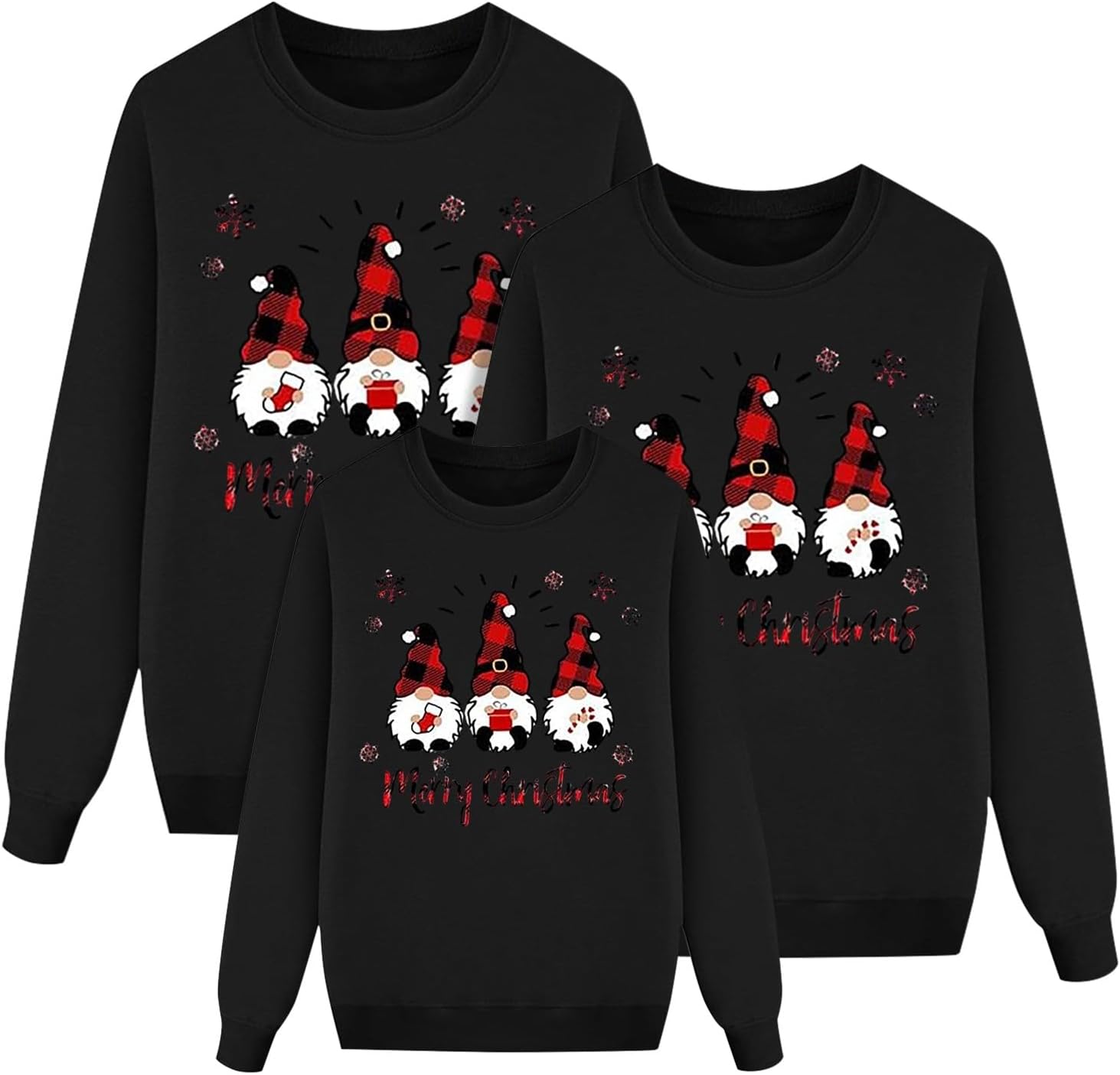 Sweater Christmas Family Woman Man Child Christmas Sweatshirts Family Round Neck Long Sleeve Christmas Sweater Winter Warm Christmas Jerseys for Couples Blouses Tops