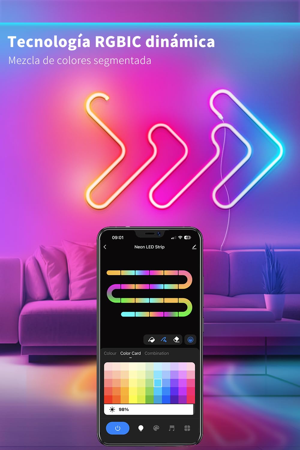 LED Strips 20 Metres RGB 5050, LED Lights with App and Controller, Sync with Music, Ideal for LED Lights, Room Lights, Party Decoration and Christmas (10 m x 2)