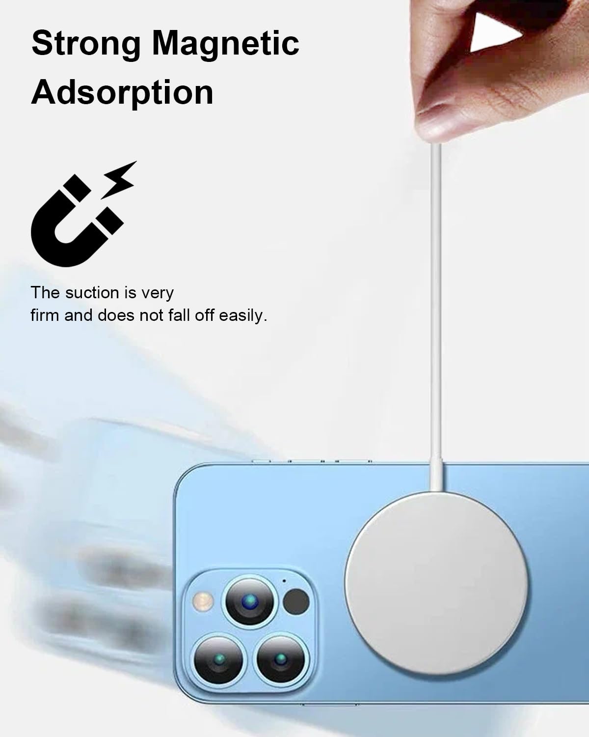 15W Wireless iPhone Charger, Mag-Safe Carregador Sem Fios Fast Charging Wireless iPhone Charger Wireless Charger for iPhone 17/16/15/14/13/12/11/Pro Max/XR/X/8 Series AirPods, Black