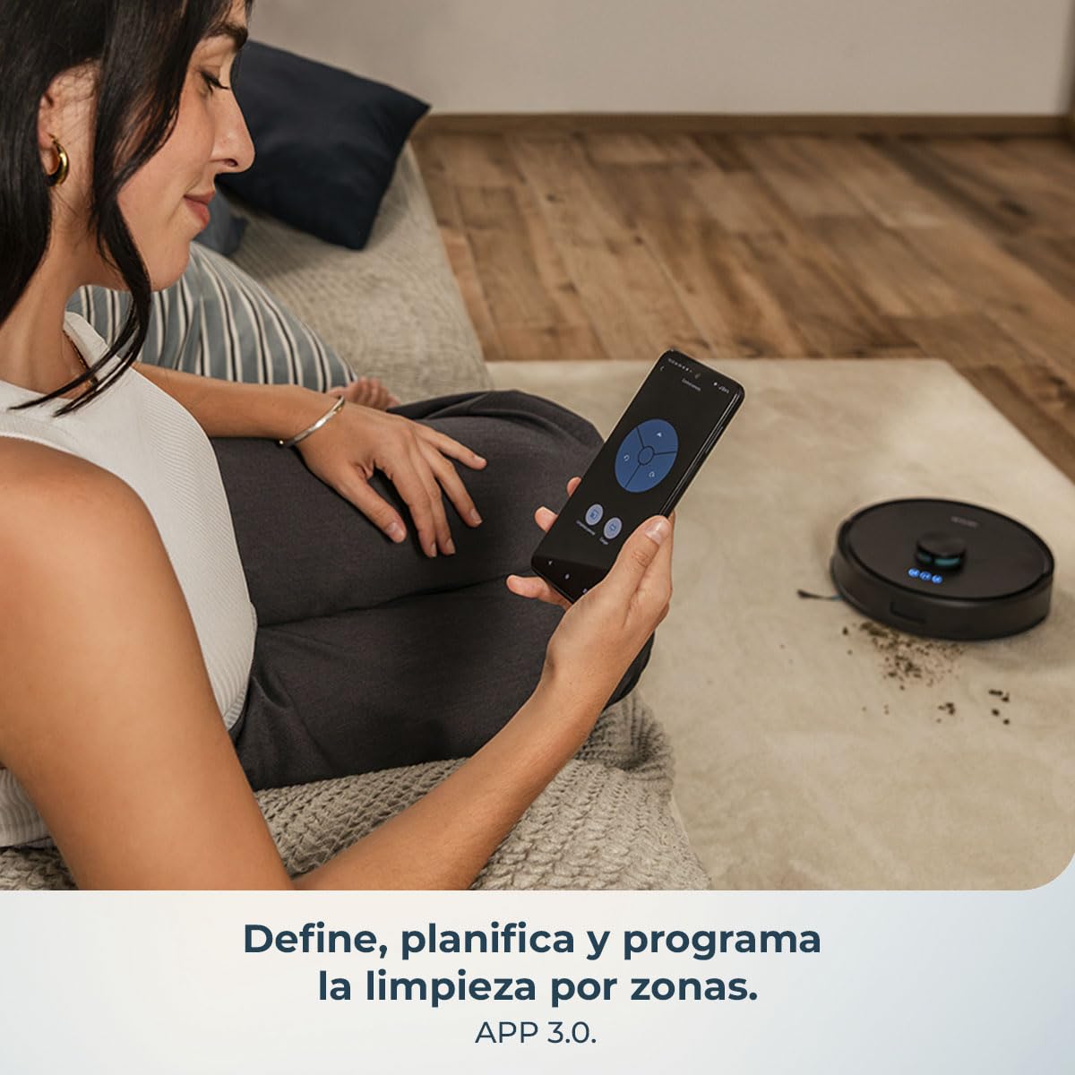 Cecotec Conga M50 Robot Vacuum Cleaner and Floor Scrubber, Laser Navigation, 5000Pa Suction Pressure, 3200 mAh Battery, Multifunction Brush for All Surfaces, Coverage up to 160 m²