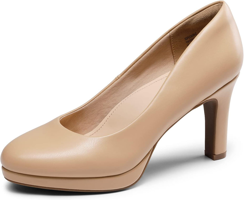 DREAM PAIRS High Heels Dress-Up Pumps Comfortable for Women Classic for 1cm Platforms for Work Party