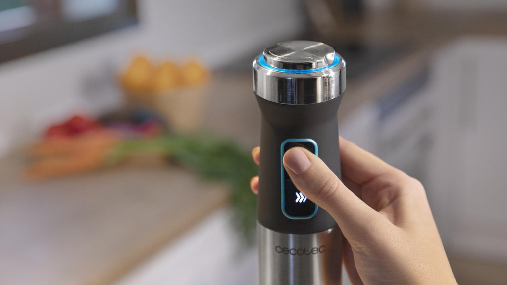 Cecotec Power TitanBlack 1500 XL PerfectCream&Crush Hand Blender, 1500 W, CrossBlades Technology with 4-Blade Blades, XL Foot, Includes Chopper, Whisk Sticks and Masher