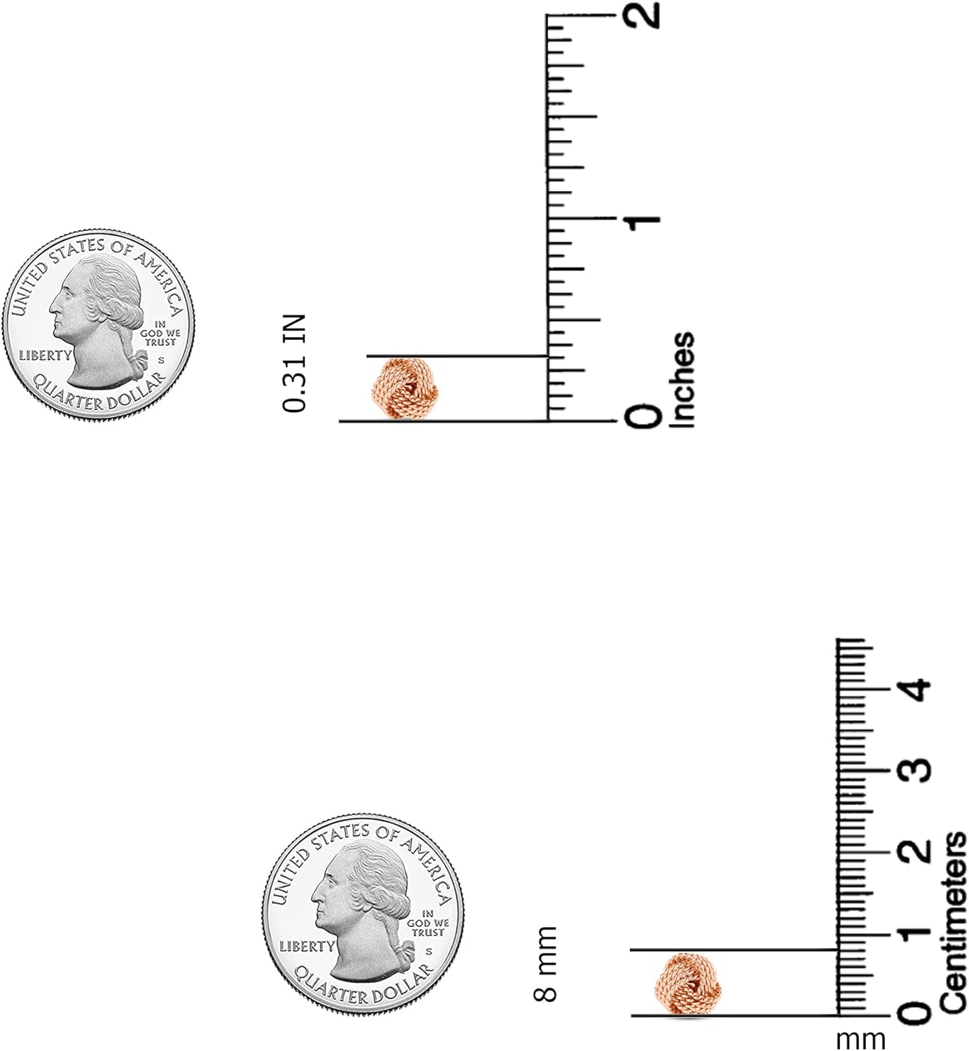 LeCalla Italian Silver Jewelry Stud Earring Twisted Design Wire Love Knot for Women