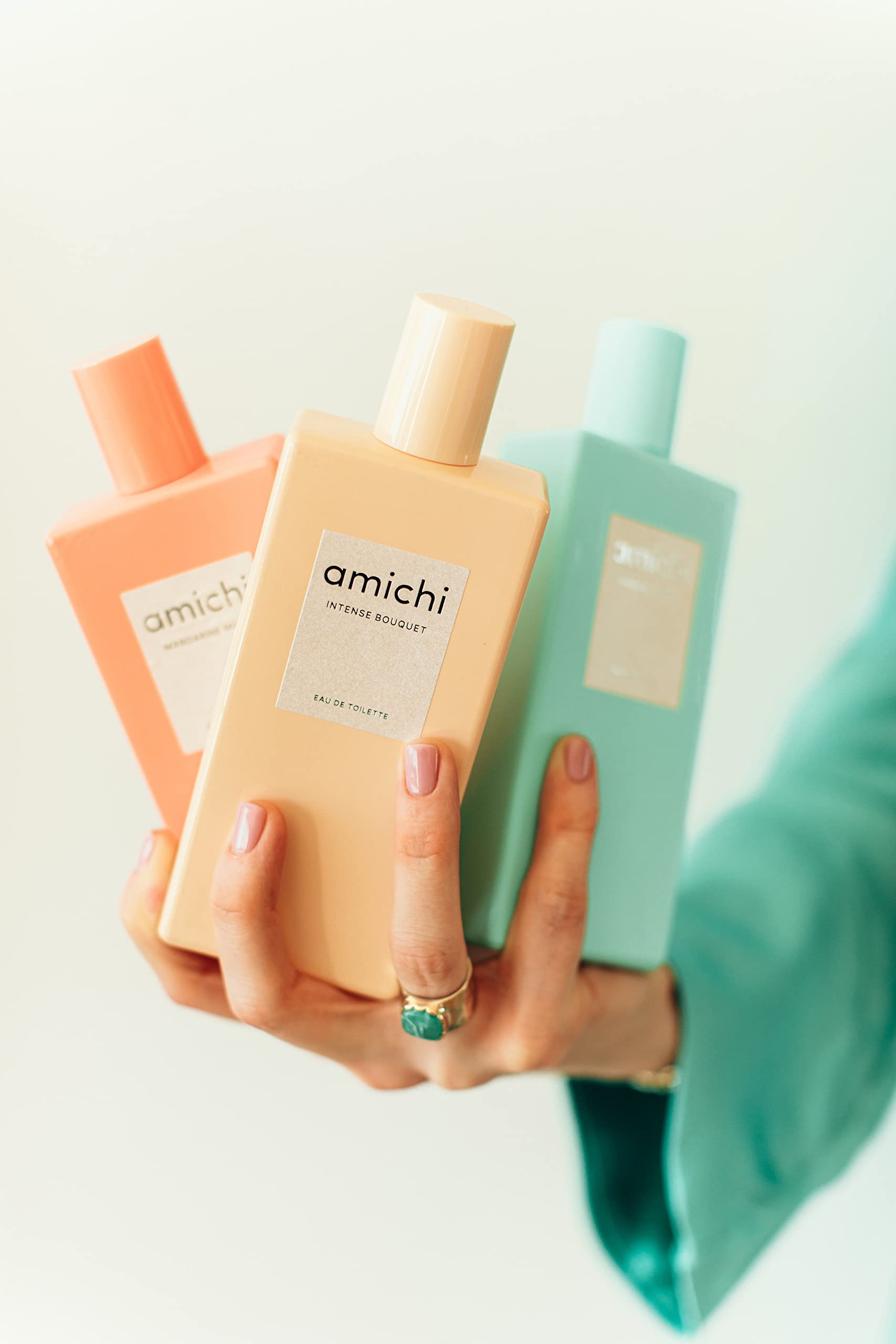 AMICHI - Mandarine Musk, Women's Gift Box, 75 ml Cologne + Body Wash 75 ml + Body Lotion 75 ml, Women's Eau de Toilette, Sweet and Citrus Fragrance, Long Lasting Extravagant Scent