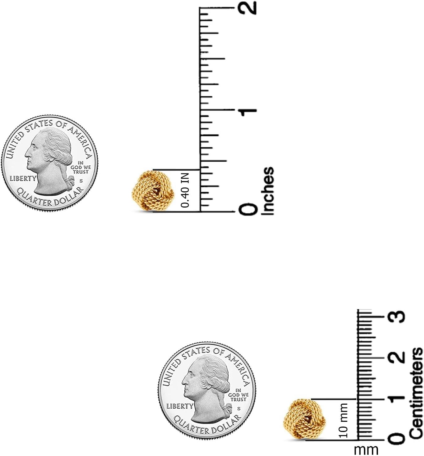 LeCalla Italian Silver Jewelry Stud Earring Twisted Design Wire Love Knot for Women