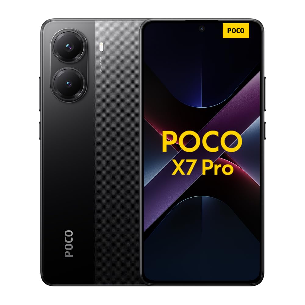 XIAOMI POCO X7 Pro Smartphone 12+512GB, CrystalRes 1.5K 120Hz AMOLED Display, MediaTek Dimensity 8400-Ultra, 50MP Camera, 90W HyperCharge, Charger Not Included, Black (ES Version)