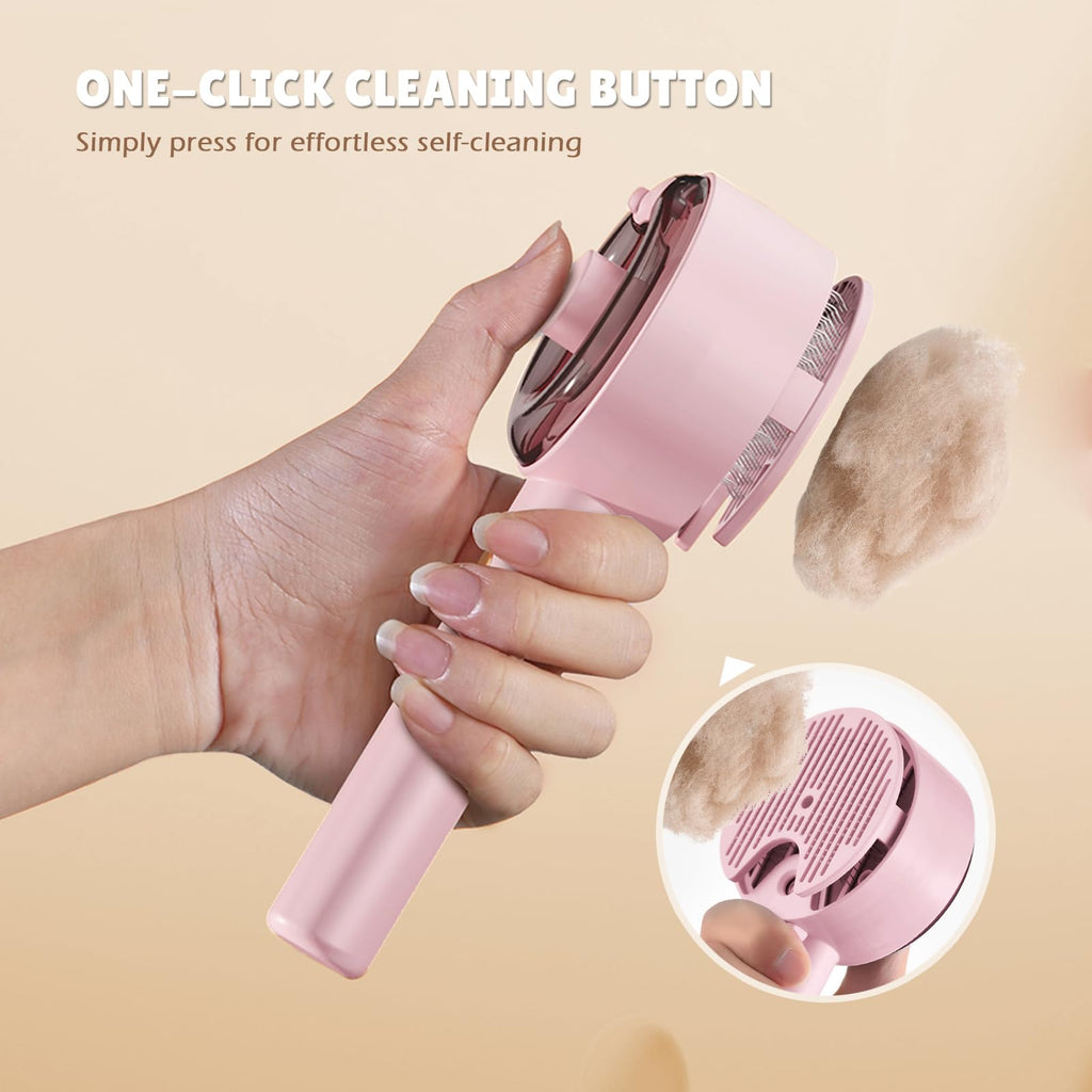 4 in 1 Steam Brush for Cats and Dogs - Self Cleaning with Water Reservoir - Pet Grooming and Massage