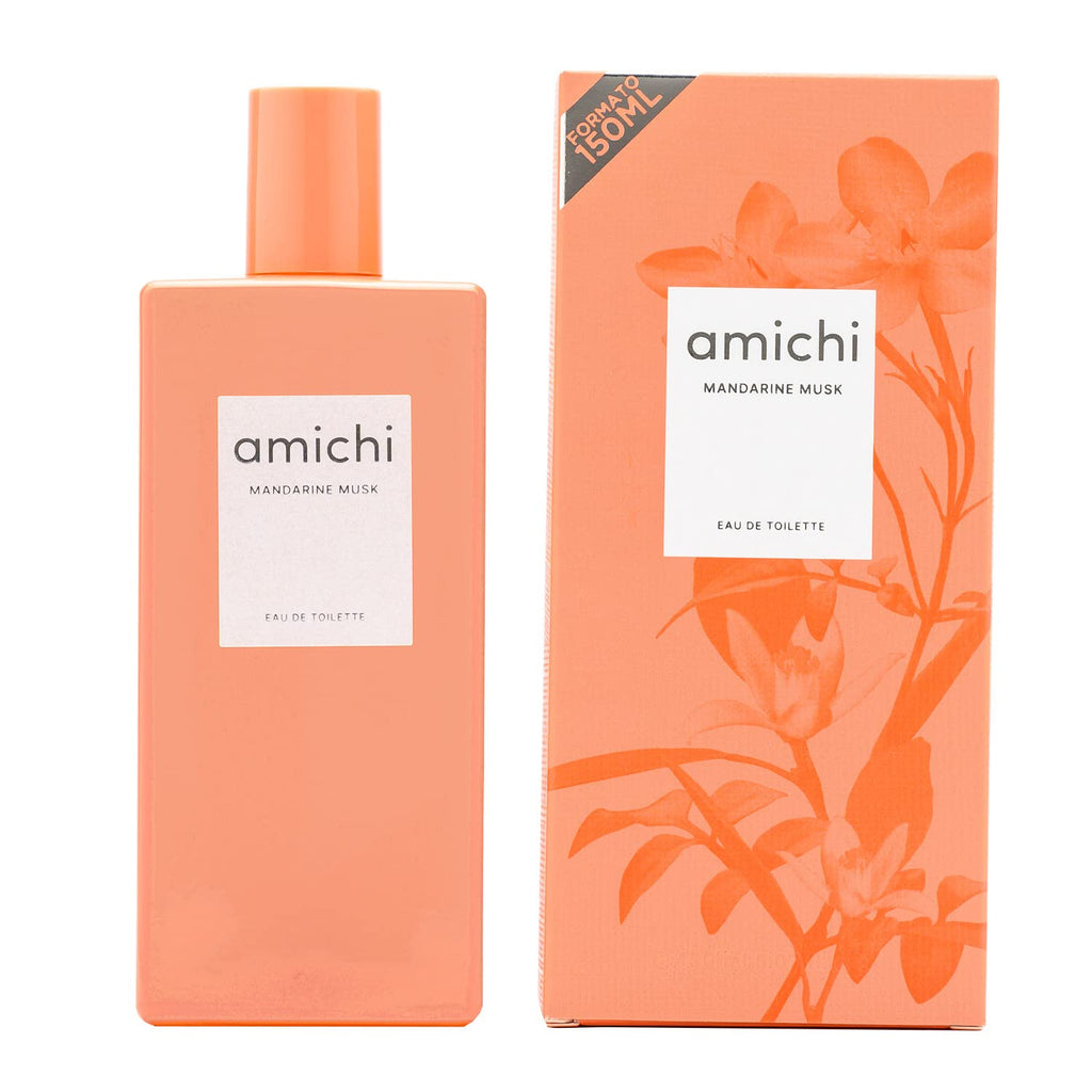 AMICHI - Mandarine Musk, Women's Gift Box, 75 ml Cologne + Body Wash 75 ml + Body Lotion 75 ml, Women's Eau de Toilette, Sweet and Citrus Fragrance, Long Lasting Extravagant Scent
