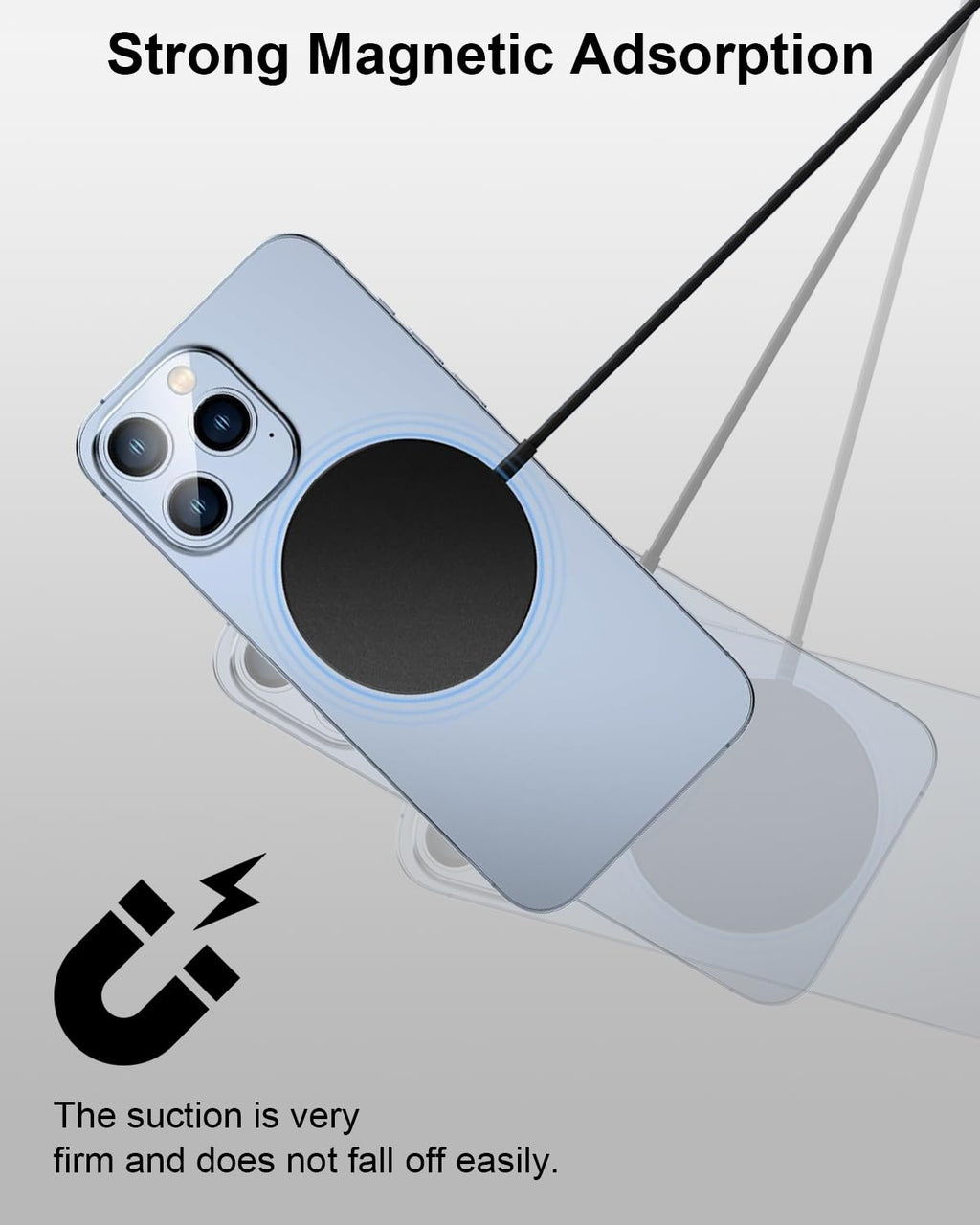 15W Wireless iPhone Charger, Mag-Safe Carregador Sem Fios Fast Charging Wireless iPhone Charger Wireless Charger for iPhone 17/16/15/14/13/12/11/Pro Max/XR/X/8 Series AirPods, Black