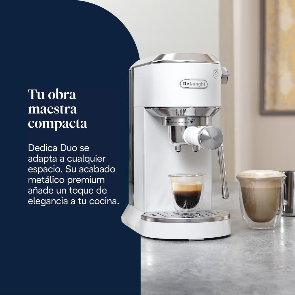 De'Longhi Dedica – Stainless Steel Pump Coffee Maker for Ground Coffee or Single Serve Coffee Maker, Espresso and Cappuccino, 1.3 Liter Reservoir, Anti-Drip System, EC685.BK, Black