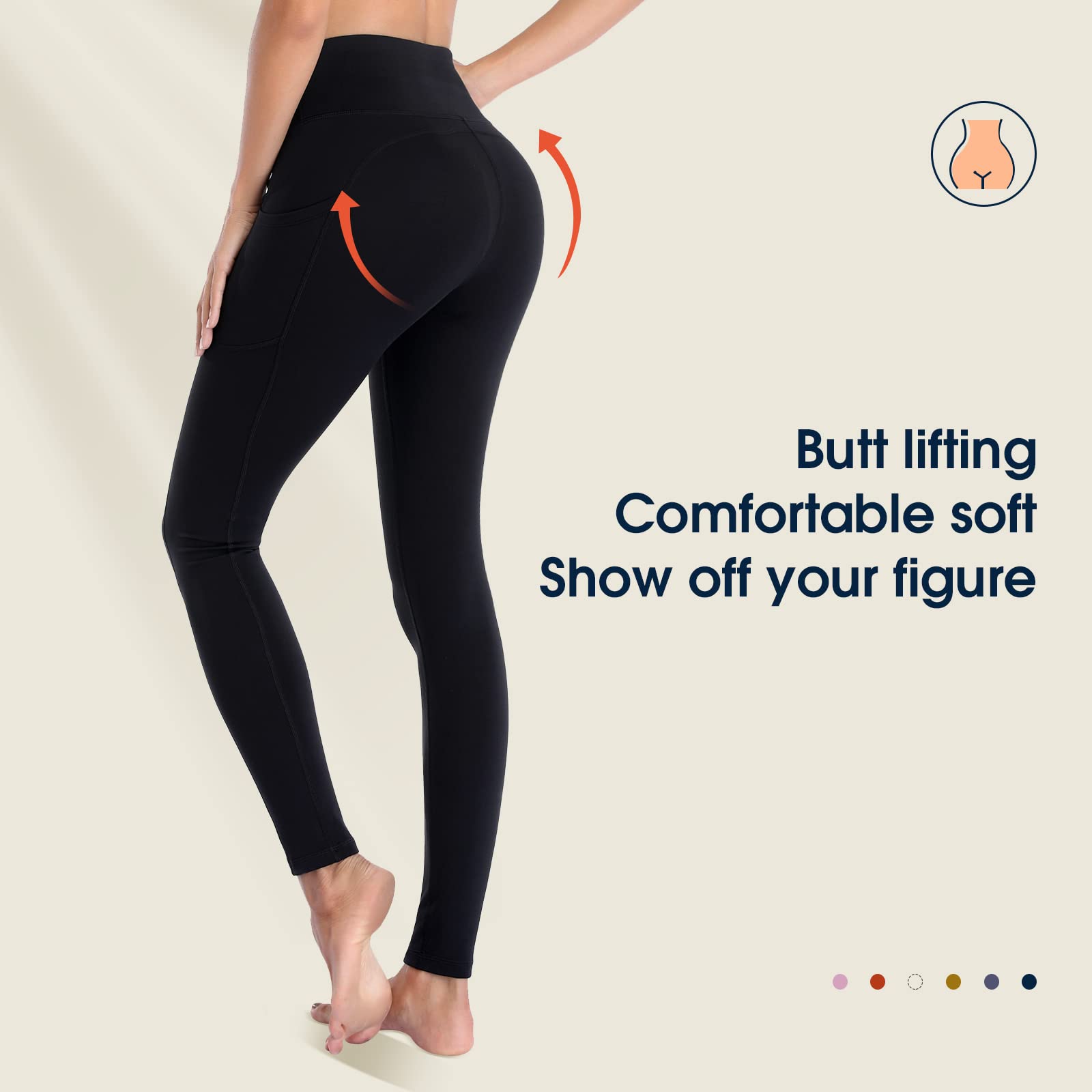 Women's Leggings, High Waist, Sports Leggings, Women's Fitness Pants, Sports Leggings for Running Training, Stretching Yoga and Pilates P107