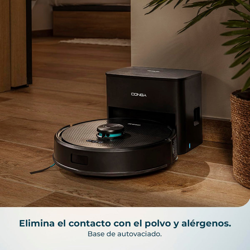 Cecotec Conga M50 Robot Vacuum Cleaner and Floor Scrubber, Laser Navigation, 5000Pa Suction Pressure, 3200 mAh Battery, Multifunction Brush for All Surfaces, Coverage up to 160 m²