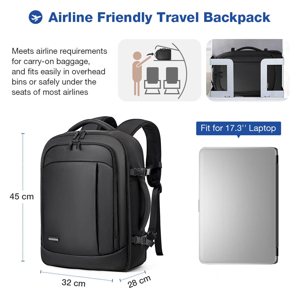 Travel Backpack Cabin Airplane 40x20x25 | Travel Backpack Woman Man - Travel Suitcases Cabin with 6 Organizer Bags - Holidays Business Travel School