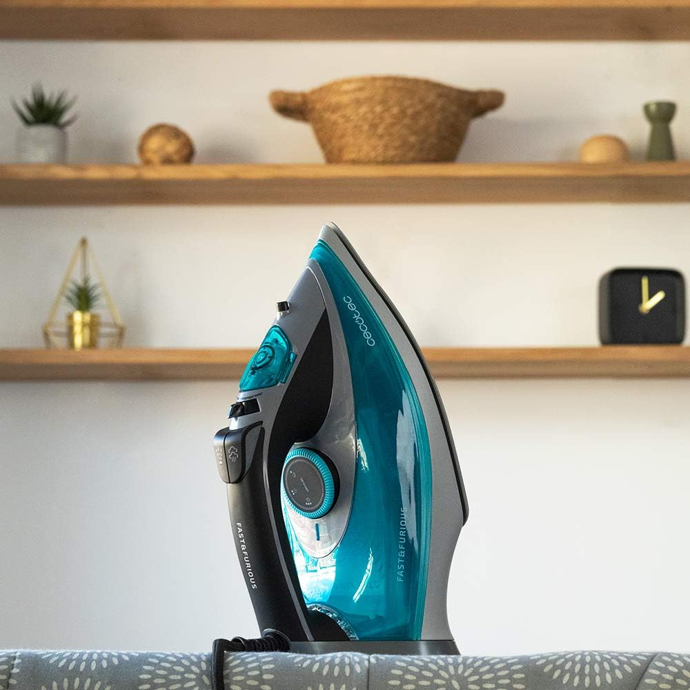 Cecotec Clothes Iron Vapor Fast-Furious 5010 Vital, Turbo Slide Aluminium Sole, Continuous Steam 55 g/min, Steam Stroke 200 g/min, Temperature Regulator, Anti-Drip, 2600 W