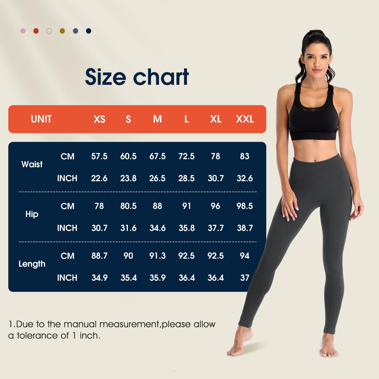 Women's Leggings, High Waist, Sports Leggings, Women's Fitness Pants, Sports Leggings for Running Training, Stretching Yoga and Pilates P107