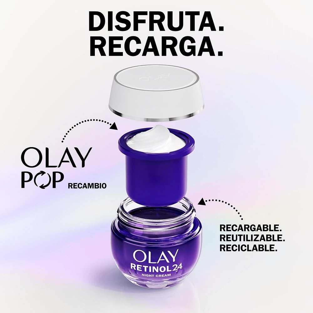 Olay Retinol 24 Crema de Noche Hidratante Facial, Cuidado de la Piel con Vitamina E Antioxidante. Cuidado de la Piel Well-aging durante la Noche: Suaviza, Renueva E Hidrata, 50 ml
