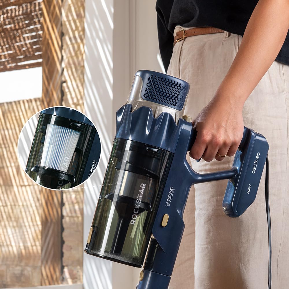 Cecotec Conga Thunderbrush 560 Upright Vacuum Cleaner, 2 in 1, 600 W, Cyclonic Technology, High Efficiency Filter, 6 Metres Radius, Includes 2 Accessories