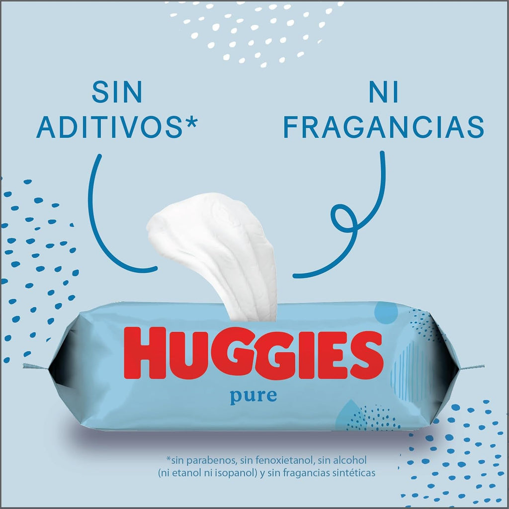 Huggies Pure Baby Wipes, 99% Pure Water, 18 Packs of 56, Total 1008 Wipes