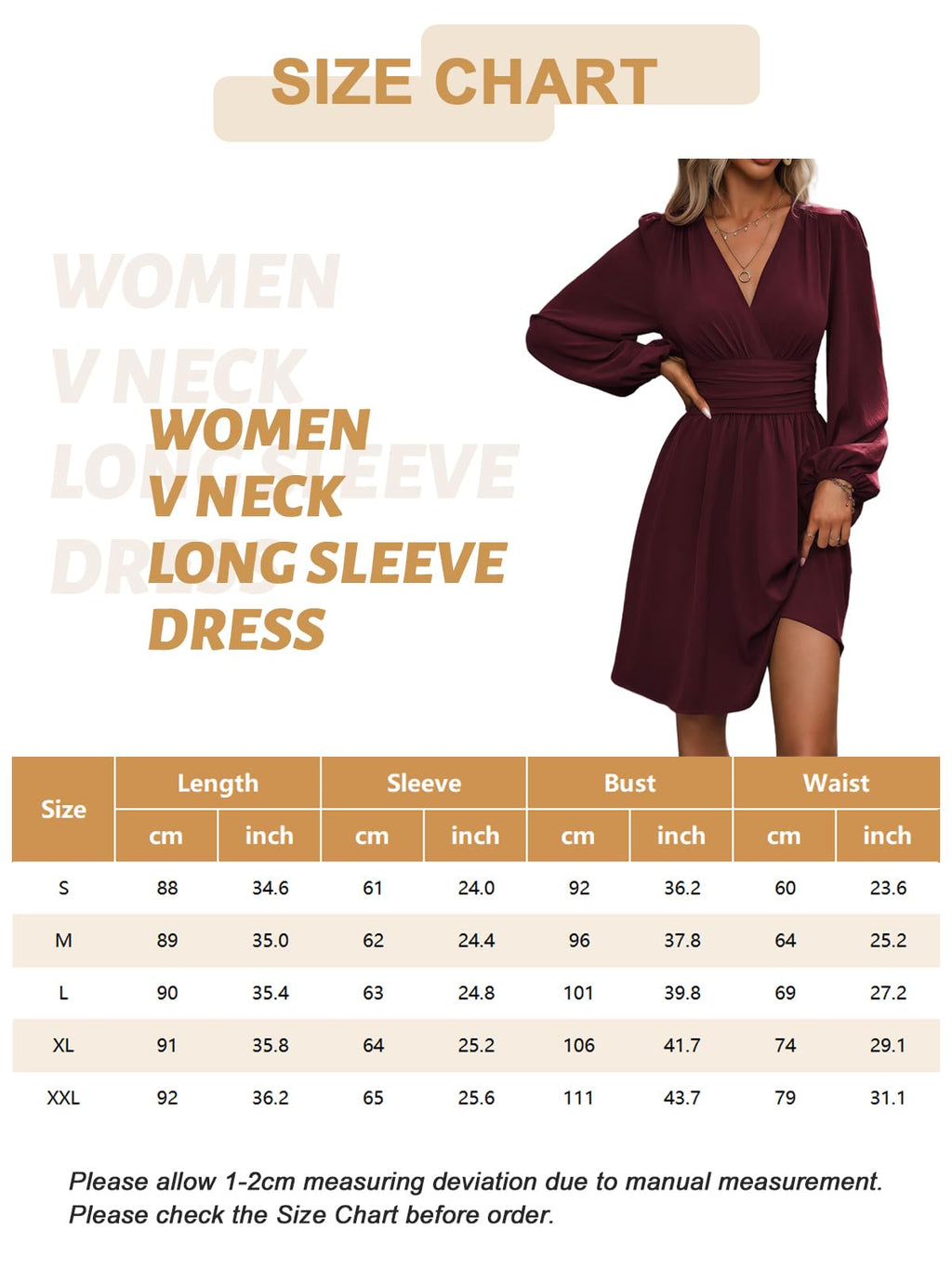 Dress Long Sleeve/Short Sleeve Women Casual Long Dresses V Neck Elegant Lantern Sleeve Dress A-Line Butterfly Sleeves