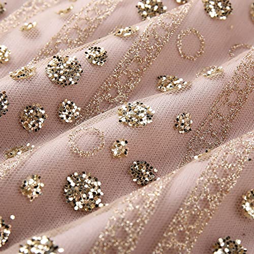 Generisch 2025 Women's Long Sleeve Evening Dress, Long Sleeve Evening Dress with Transparent Gold Cover