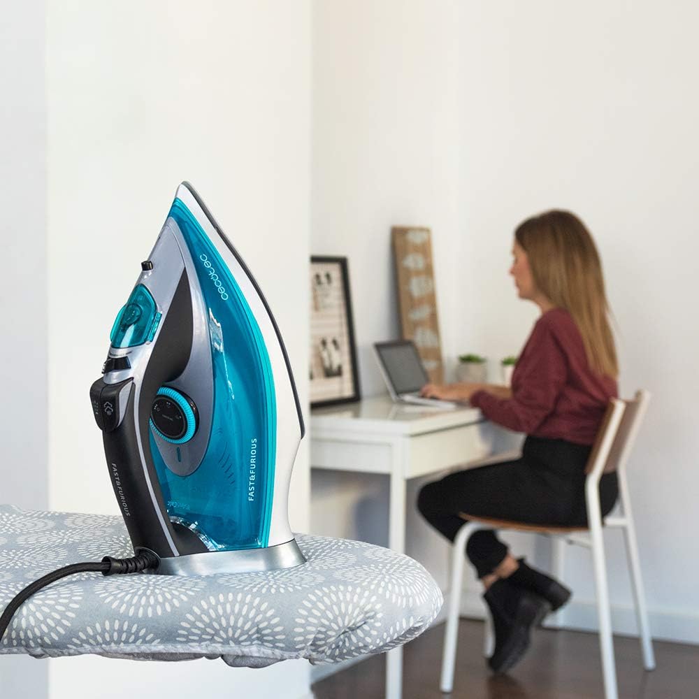 Cecotec Clothes Iron Vapor Fast-Furious 5010 Vital, Turbo Slide Aluminium Sole, Continuous Steam 55 g/min, Steam Stroke 200 g/min, Temperature Regulator, Anti-Drip, 2600 W