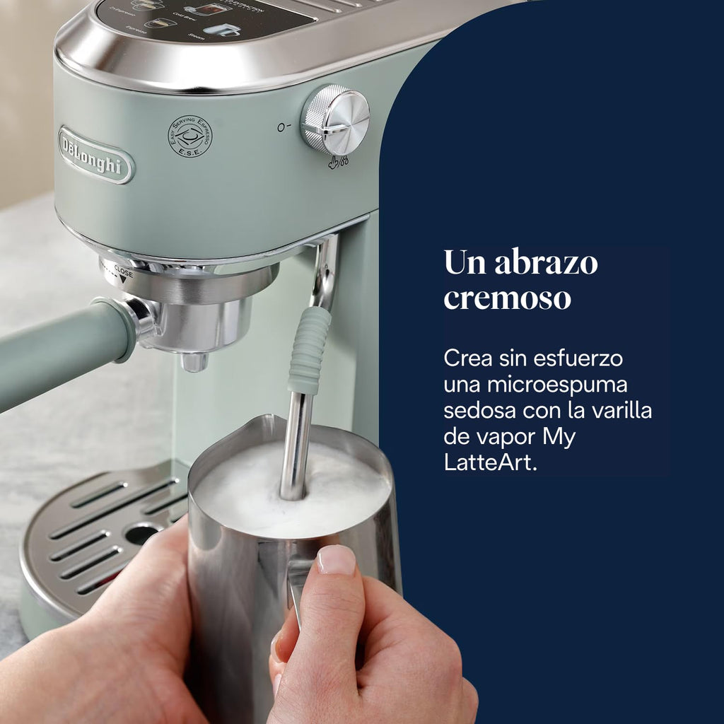 De'Longhi Dedica – Stainless Steel Pump Coffee Maker for Ground Coffee or Single Serve Coffee Maker, Espresso and Cappuccino, 1.3 Liter Reservoir, Anti-Drip System, EC685.BK, Black