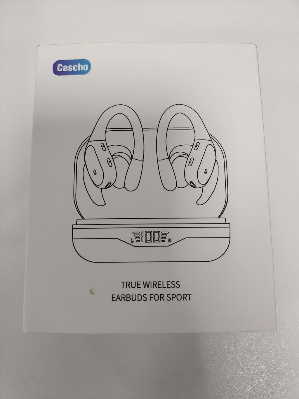 Wireless Headphones, Bluetooth 5.3 Sports Headphones with Ear Hooks, 60H Playback, LED Display, ENC HD Call, Deep Low, Comfortable Fit, IPX7 Waterproof (Black)