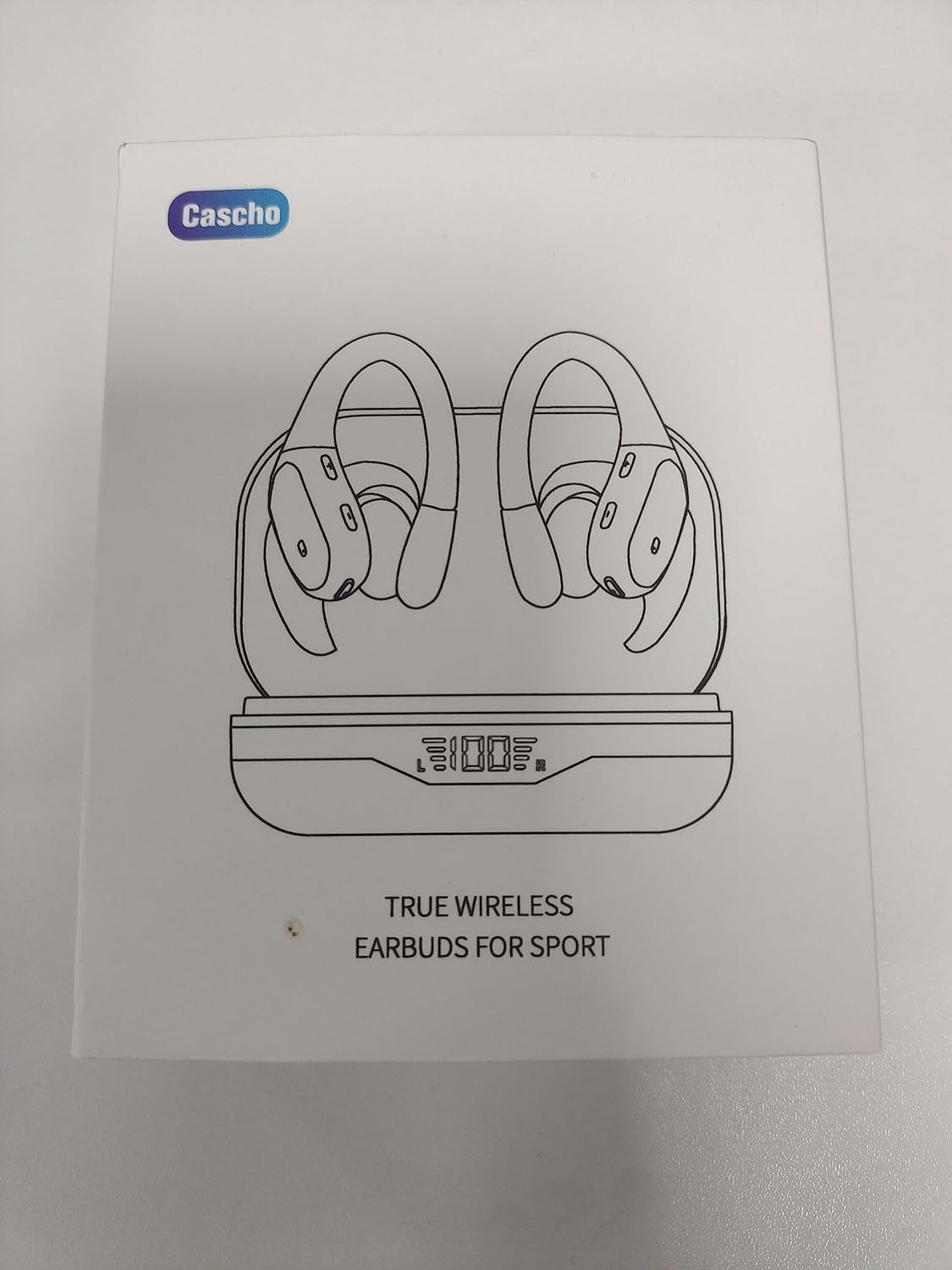 Wireless Headphones, Bluetooth 5.3 Sports Headphones with Ear Hooks, 60H Playback, LED Display, ENC HD Call, Deep Low, Comfortable Fit, IPX7 Waterproof (Black)