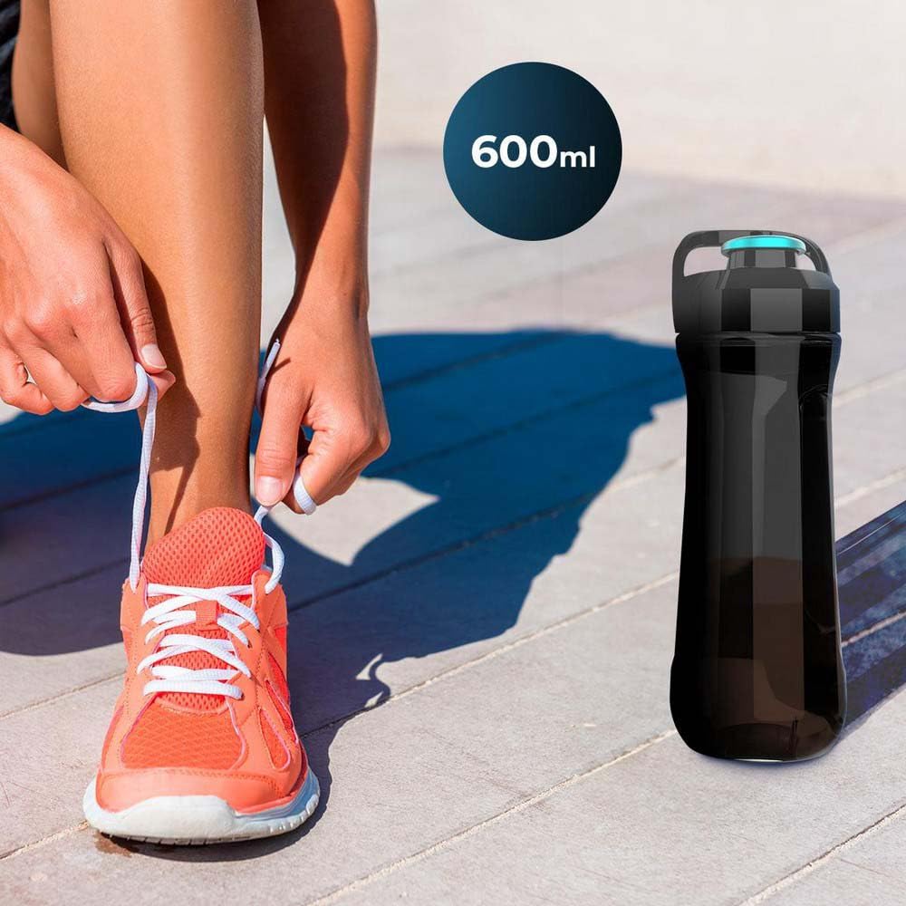 Cecotec EasyGo Power Titanium 350 350 W Portable Single Cup Blender, Ice Pick, 4 Blades Titanium Coated Black Blades, Includes 2 Cooling Tubes, 2 Portable Cups and 2 Lids