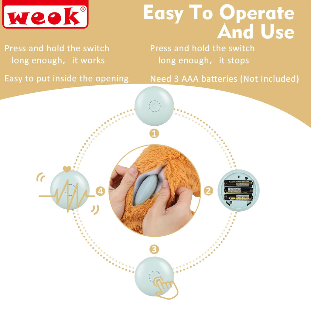 Puppy Heartbeat Toy, Separation Anxiety Relief Toy, Puppy Heartbeat Calming Plush Toy for Anxiety and Behavior